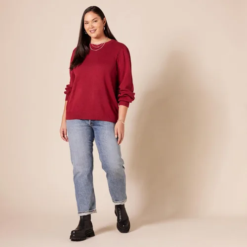 Vista 8 de Tienda Essentials - Suéter de cuello redondo con hombros plisados suave al tacto para mujer