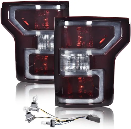 Vista 13 de CHEDA Luces traseras, compatibles con Ford F150 2009-2014, juego de luces traseras con lente transparente y carcasa cromada, BL3Z13405B, BL3Z13404B