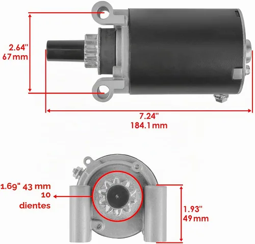Vista 2 de Caltric Motor de arranque compatible con Kohler 2509807 2509807-S 2509805 2509806 1209810
