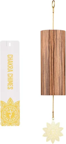 Vista 12 de Campanillas de Chakra de Bambú Natural Campanillas de Viento Meditación Cuerda Campanilla de Viento Campana de Viento para Decoración del Hogar Zen