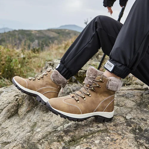 Vista 6 de Botas impermeables para el trabajo de senderismo para mujer botas tácticas de senderismo para la nieve de invierno botas de senderismo