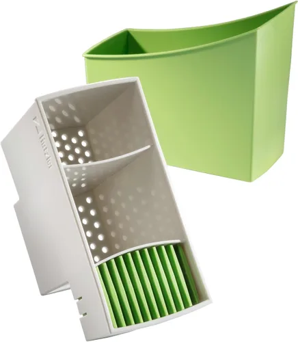 Vista 2 de Hutzler Escurridor de cubiertos, 7.75 x 4 x 6.75 pulgadas, verde