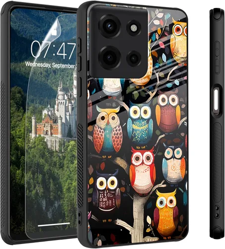 Vista 62 de Funda para Motorola Moto Edge 2022, cubierta trasera de vidrio templado con protector de pantalla, funda protectora a prueba de golpes para Motorola