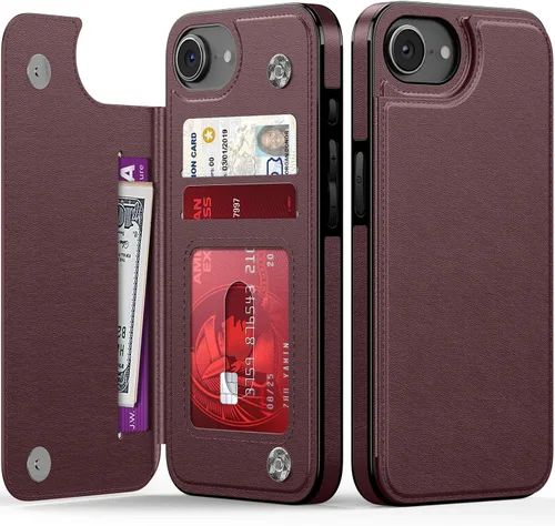 Vista 129 de LETO para iPhone 15 Pro Funda tipo cartera - Tapa tipo folio con patada - Diseños de moda - Tarjetero - Funda protectora para mujeres y niñas - 6.1
