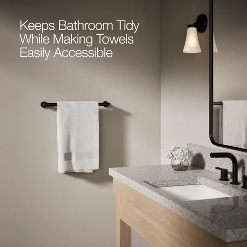 Vista 3 de Kohler 97878-BL Kumin Toallero de 18 pulgadas, negro mate