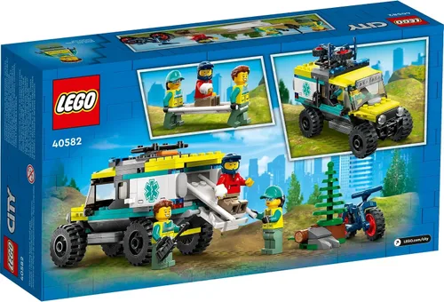 Vista 3 de LEGO 40582 City 4x4 Ambulancia de Rescate Todoterreno Edición Limitada 2023 Set 6+ 162 Piezas con Vehículo Todoterreno Genial y 3 Minifiguras
