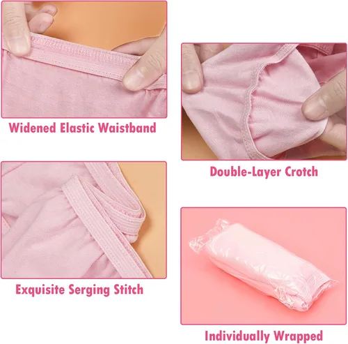 Vista 2 de Aimisin Bragas desechables 100% algodón para mujer, ropa interior discreta, para viajes, hotel, spa, hospital