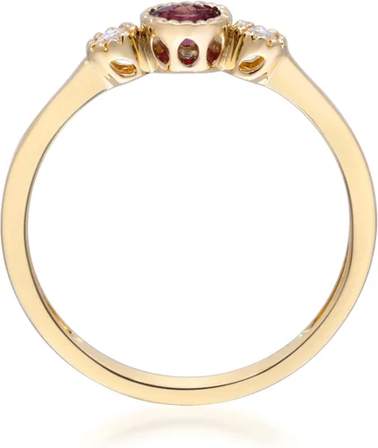 Vista 4 de Gin & Grace Anillo de oro amarillo de 14 quilates con zafiro azul y diamante natural (I1) para mujer., oro amarillo, 7