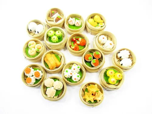 Vista 7 de Juego de 16 Dim Sum Cocina China Hecho a Mano Casa de Muñecas Miniaturas Alimentos 13798 Dim sum Chinese cuisine food clay, mini 16 catering