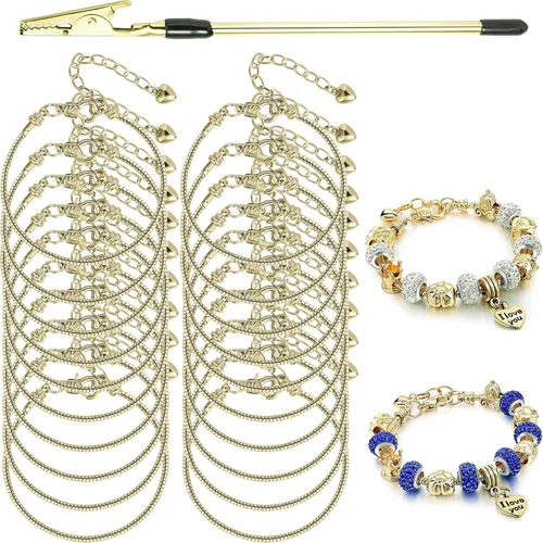 Vista 15 de 10 pulseras de cadena de serpiente con pulsera de 0.118 in ajustable con dije de serpiente con cierre de langosta y corazón, cadena extensora