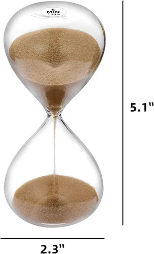 Vista 7 de Reloj de arena con temporizador de arena de 1 minuto con arena de color marrón, reloj de arena grande de 1 minuto, reloj de arena de 1 minuto