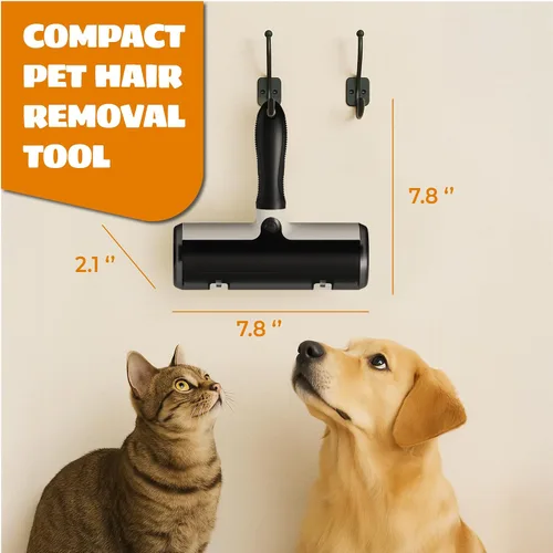 Vista 5 de Removedor de pelo de mascotas y rodillo de pelusa reutilizable – Removedor de pelo de gatos y perros para sofá, muebles, alfombras, ropa y ropa
