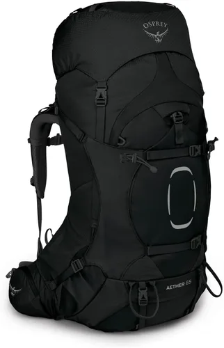 Vista 16 de Osprey Aether 65L Mochila de mochilero para hombre, color negro, S/M, ajuste extendido