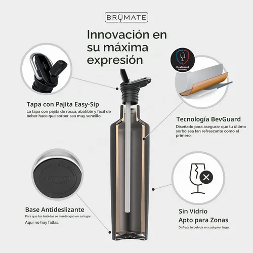 Vista 4 de BrüMate ReHydration - Botella de agua aislada 100% a prueba de fugas de 25 onzas con pajilla, cantimplora de agua de acero inoxidable (negro mate)