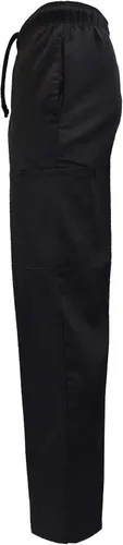 Vista 3 de Natural Uniforms Pantalones cargo de chef clásicos de 6 bolsillos con paquete múltiple disponibles