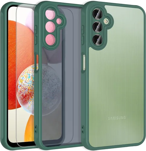 Vista 11 de Hensinple Funda para Samsung A14 5G, 360 cuerpo completo a prueba de golpes, funda para Samsung A14 A14 con protector de pantalla integrado, funda