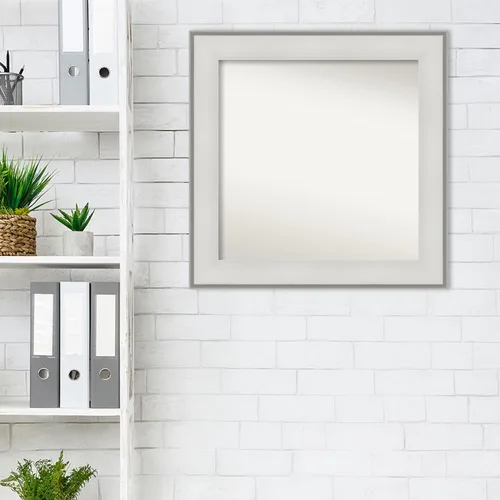 Vista 5 de Amanti Art Espejo personalizado, espejo de baño blanco imperial, espejo de pared o espejo de tocador de baño sobre el fregadero (25 x 25 pulgadas)