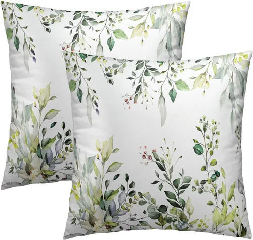 Vista 138 de Giwawa Juego de 2 fundas de almohada decorativas con diseño floral de girasol de 16 x 16 pulgadas, fundas de cojín decorativas para el hogar, sofá