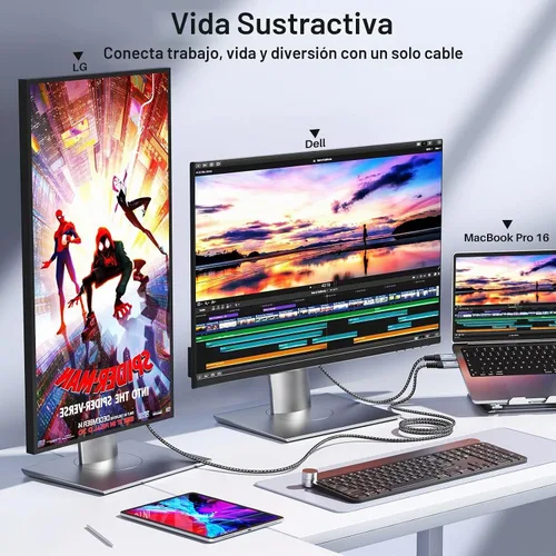 Vista 5 de ZeroneTeck Cable USB C de 6 pulgadas 0.5 pies, Transferencia de Datos de Alta Velocidad 20Gbps Corto, Cable USB C 3.2 Gen 2×2 100W PD de Carga