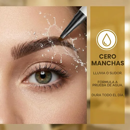 Vista 3 de Lápiz líquido de cejas de 4 garras, efecto microblading de aspecto natural impermeable, herramienta de maquillaje profesional con punta fina, 1 #