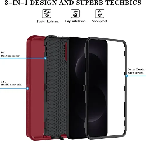 Vista 69 de ONOLA Funda compatible con Samsung Galaxy S24 Ultra con protector de pantalla HD, resistente a los golpes y a las caídas, funda de 3 capas