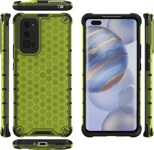 Vista 24 de Pzwoxukhov Funda compatible con Huawei Nova 3i, compatible con Huawei P Smart+ 2018 Honeycomb Anti-Drop Shock-Absorbing Case Negro