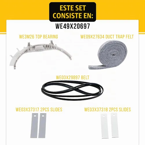 Vista 4 de WE49X20697 Kit de rodamientos de secadora para GE Hotpoint AP5806906