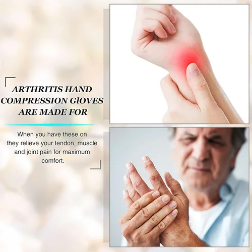 Vista 5 de Geyoga 3 pares de guantes de compresión para manos y artritis sin dedos, alivio de presión articular, para acolchar, costura, escribir, tareas