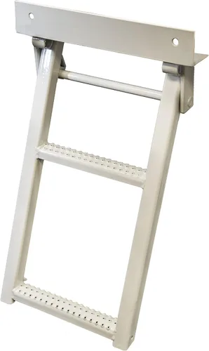Vista 4 de Buyers Products RS1 - Escalón retráctil negro de 1 peldaño para camión, 17.38 x 15 pulgadas, peldaños antideslizantes, soporte en forma de L, centro