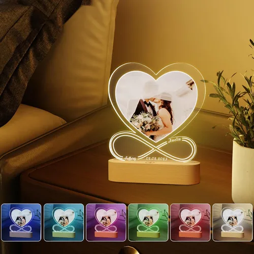 Vista 6 de LUCKOR Regalos personalizados que llegan antes del día de San Valentín, regalos de San Valentín para él y ella, marco de fotos personalizado