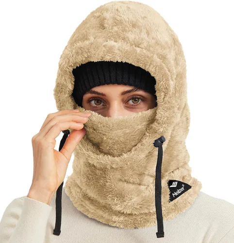 Vista 10 de Ski Mask Balaclava Wind-Resistant Winter Face Mask for Women/Men Adjustable Warm Hood Cover Hat Cap Scarf Leopardo