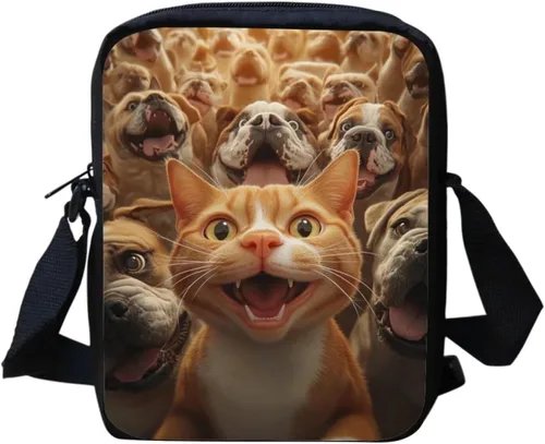 Vista 11 de HUGS IDEA Animales Cara Pequeña Crossbody Bolsos Bolso De Hombro Bandera estadounidense