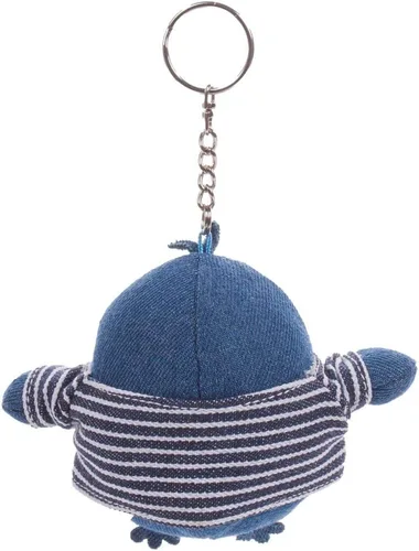 Vista 4 de Rilakkuma Kiiroitori San-X - Llavero de peluche de mezclilla original, Azul