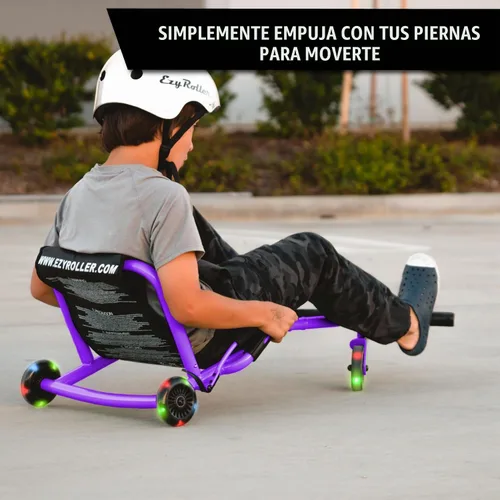 Vista 4 de EzyRoller Juguete clásico con ruedas LED para niños, de 3 a 12 años, hasta 154 libras, color morado Púrpura