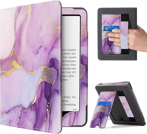 Vista 45 de CoBak Funda con soporte para Kindle Paperwhite - Funda de piel sintética duradera con función de apagado y encendido automático, ranura