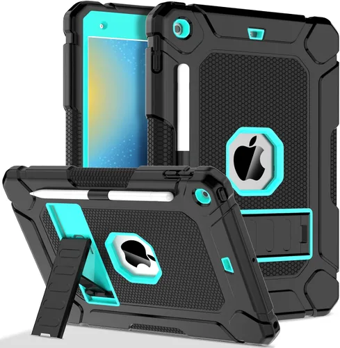 Vista 12 de Funda LTROP para iPad de 10.2 Pulgadas 9ª/ 8ª/ 7ª Generación (2021/2020/ 2019) con Soporte para Lápiz y Soporte, Funda Protectora Resistente Híbrida