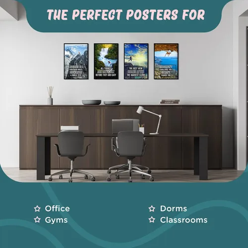 Vista 2 de L & O Goods Decoración de pared motivacional Afirmaciones positivas y citas edificantes Juego de 6 carteles grandes de 11 x 17 pulgadas Arte