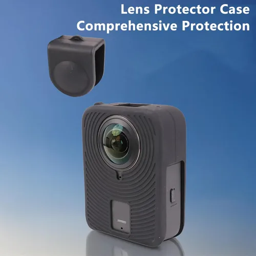 Vista 2 de Funda protectora de silicona para DJI OSMO 360 Action Camera Soft All-Round Cover Shell con protector abierto lateral de la batería, accesorios