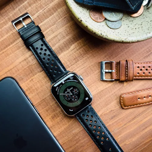 Vista 5 de BARTON WATCH BANDS - Correas de reloj de cuero Horween compatibles con los modelos de Apple Watch - 1, 2, 3, 4, 5, 6, 7, 8, 9, 10, SE, Ultra y Ultra