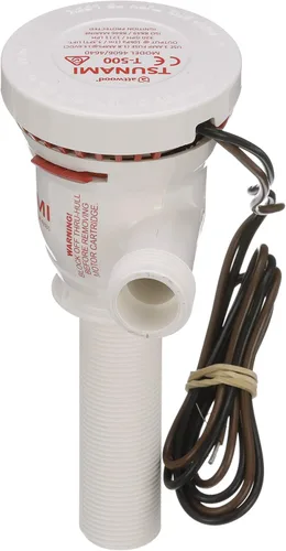 Vista 5 de Attwood 4640-7 Tsunami T500 Bomba aireadora, 500 GPH, 12 voltios, entrada de 3 ½ pulgadas de largo, salida roscada de ¾ pulgadas de diámetro, cable