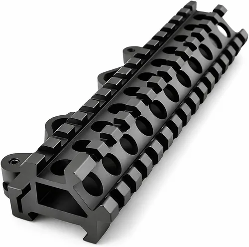 Vista 7 de 360 Tactical Picatinny de 1 pulgada de alto perfil de montaje elevador corto negro mate 8 ranuras para visores y ópticas (90 y 45 grados - montaje)
