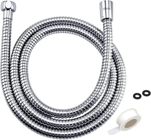 Vista 7 de Klabb Manguera de ducha de acero inoxidable extra larga de 157 pulgadas, flexible, antitorceduras, con accesorios de latón, a prueba de fugas