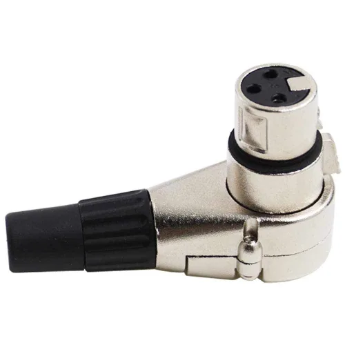 Vista 2 de Paquete de 2 conectores hembra XLR de ángulo recto ajustables de 3 pines – Banda de DJ de audio profesional XLR 7 enchufes de posición 90 grados