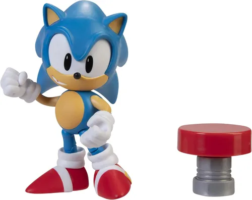 Vista 2 de Sonic 4"- Classic Sonic w/Spring- Wave 4 (en línea) articulado