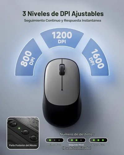 Vista 2 de wegear Ratón inalámbrico Bluetooth para portátil, PC, MacBook, Chromebook-negro 1600 DPI Optical Tracking Blue Tooth Mice, Compact and Portable