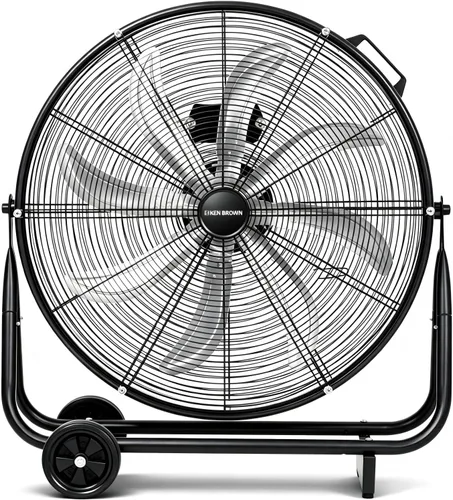 Vista 10 de KEN BROWN Ventilador de piso de alta velocidad de 20 pulgadas, ventilador de caja de 5 cuchillas de aluminio con 3 velocidades, 4650 CFM