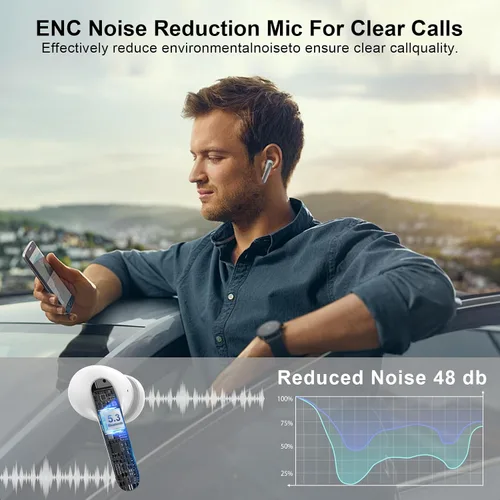 Vista 2 de Auriculares inalámbricos Samsung Bluetooth 5.3 para Samsung Galaxy S26 S25 Ultra/S24/S23/A17/A16/A56/LED con micrófono con cancelación de ruido
