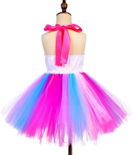 Vista 4 de Soyoekbt Girls Mermaid Costume Princess Tutu Dress for Birthday with Headband 3-8 Years