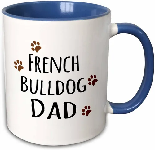 Vista 11 de 3dRose French Bulldog Dog Dad-Doggie by Breed-Brown - Taza con estampado de patas fangosas, 11 onzas, color negro