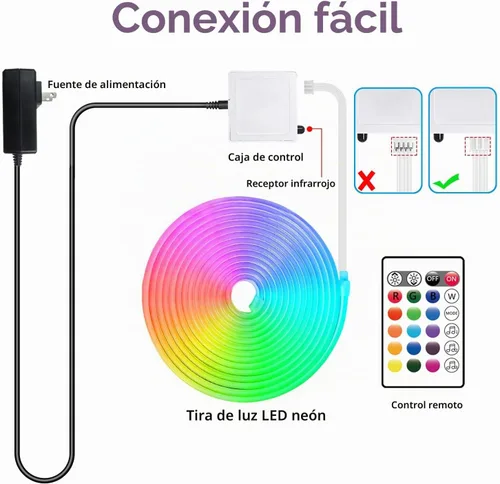 Vista 6 de segrass Cuerda de luz de neón de 16.4 pies, cuerda de luces LED flexible con control por aplicación/control remoto, luces de cuerda de múltiples